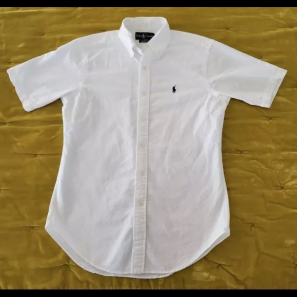 Classic Ralph Lauren seersucker shirt in white